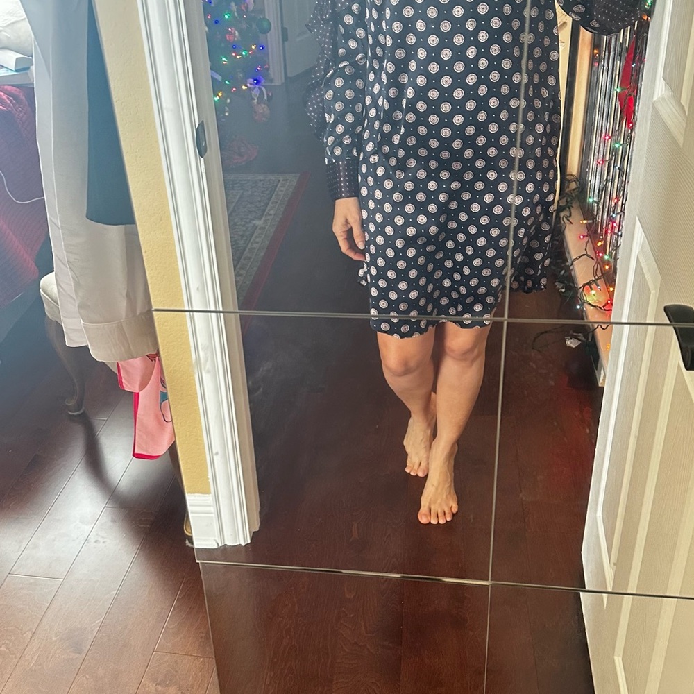 Banana Republic Navy and White Patterned Dress